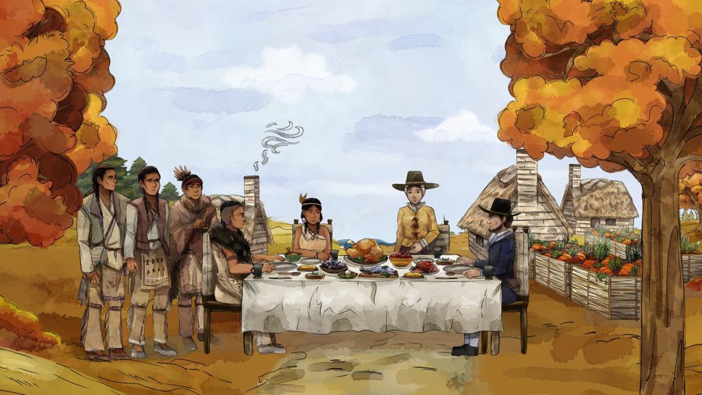 painting of the first Thanksgiving
