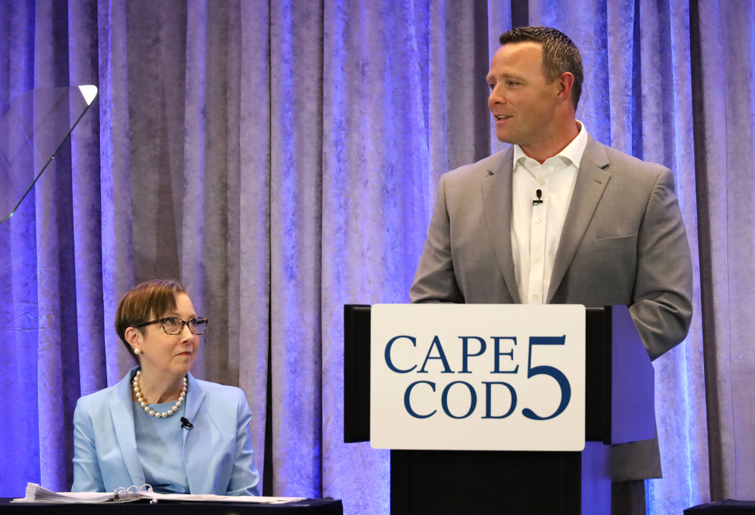 Photo of Dorothy Savarese (former Executive Chair) & Matt Burke (Chair & CEO) of Cape Cod 5