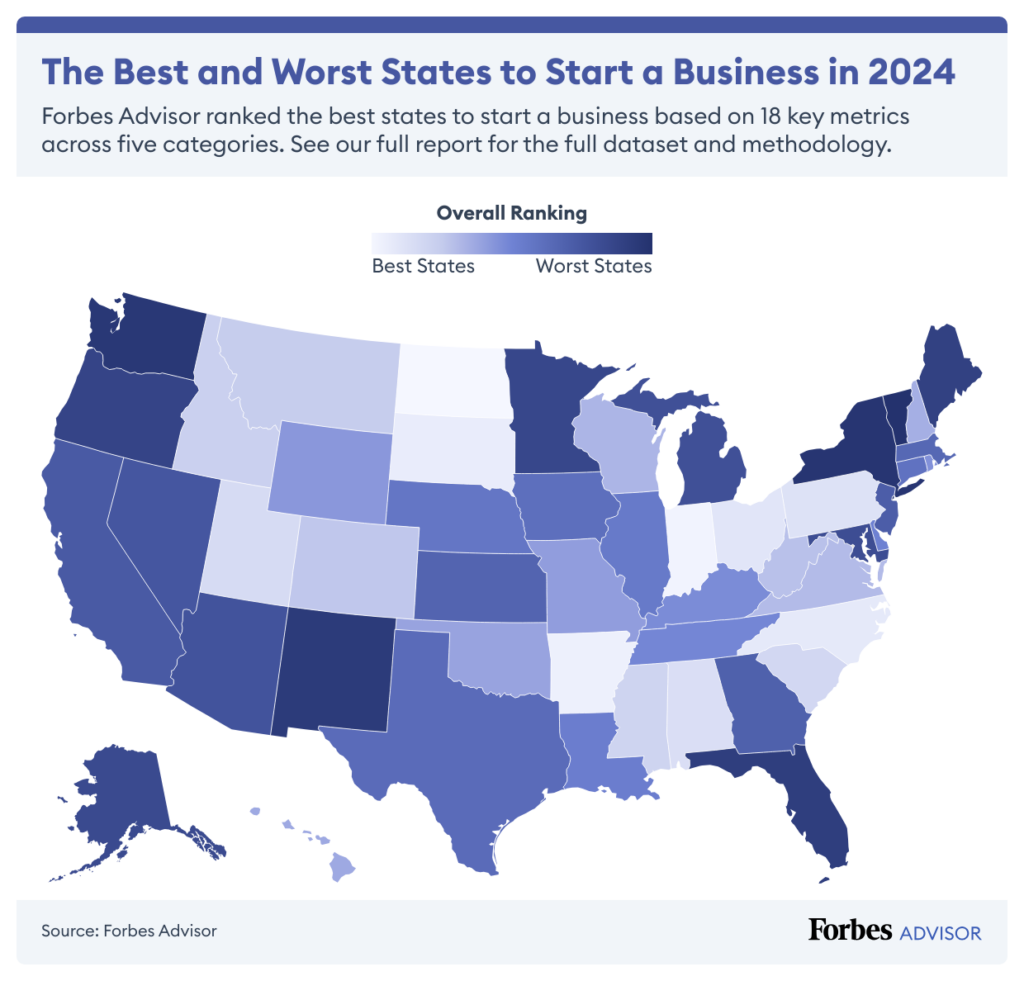 The Best States to Start a Business in 2024 Where does