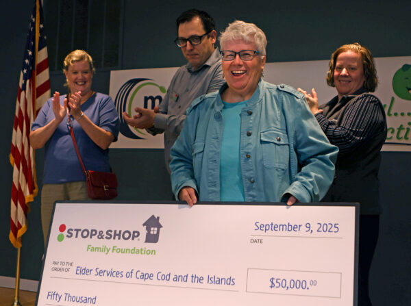 Pictured above: Senior Nutrition Program Director Lou Eppers, Community Services Officer Sarah Franey, Nutrition Site Manager Brittany Stout, Stop & Shop Store Manager Adam Smith, ESCCI Chief Executive Officer Maryanne Ryan, Stop & Shop Store Manager Tina Songer, Stop & Shop Director of External Communications and Public Relations Jennifer Brogan, Stop & Shop Manager of External Communications and Community Relations
